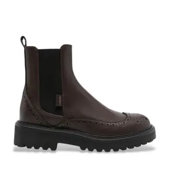 per donna 252TCP204 Stivaletti in pelle marrone Tron (39), Basso, 1 a 3 cm, Nessuno, Casual