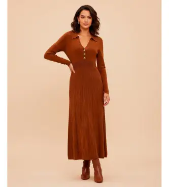 per donna 252TP3110 Abito lungo marrone (M), Casual, Cotone