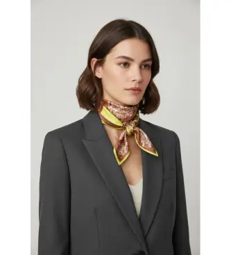 per donna 261TO5150 Sciarpa triangolare multicolore (OSFA), Casual, Seta Bianco