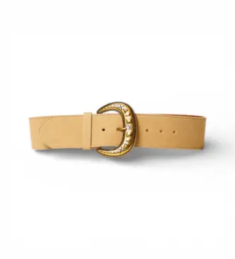 per donna 261TO5400 Cintura in pelle scamosciata beige (S), Casual, Camoscio