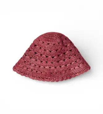per donna 261TO5420 Cappello da pescatore rosso all'uncinetto (OSFA), Casual, Viscosa