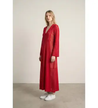 per donna 261TT3070 vestito rosso (S), Casual, Viscosa, Manica corta