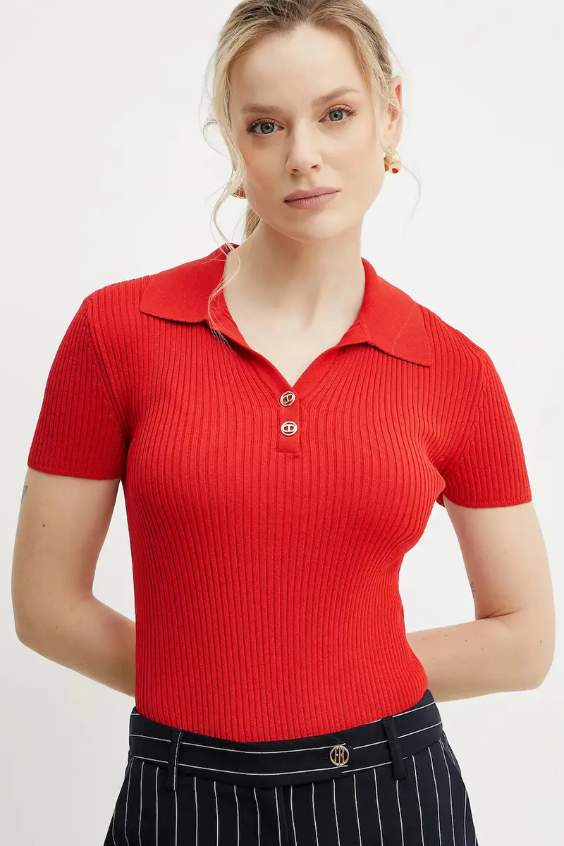 Twinset Polo Donna Rosso 3158416 miniatura 4