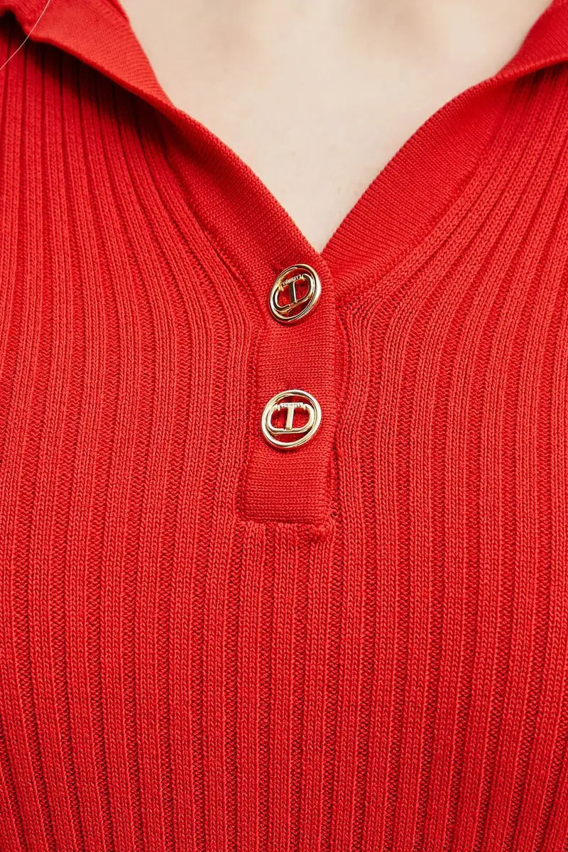 Twinset Polo Donna Rosso 3158416 miniatura 5