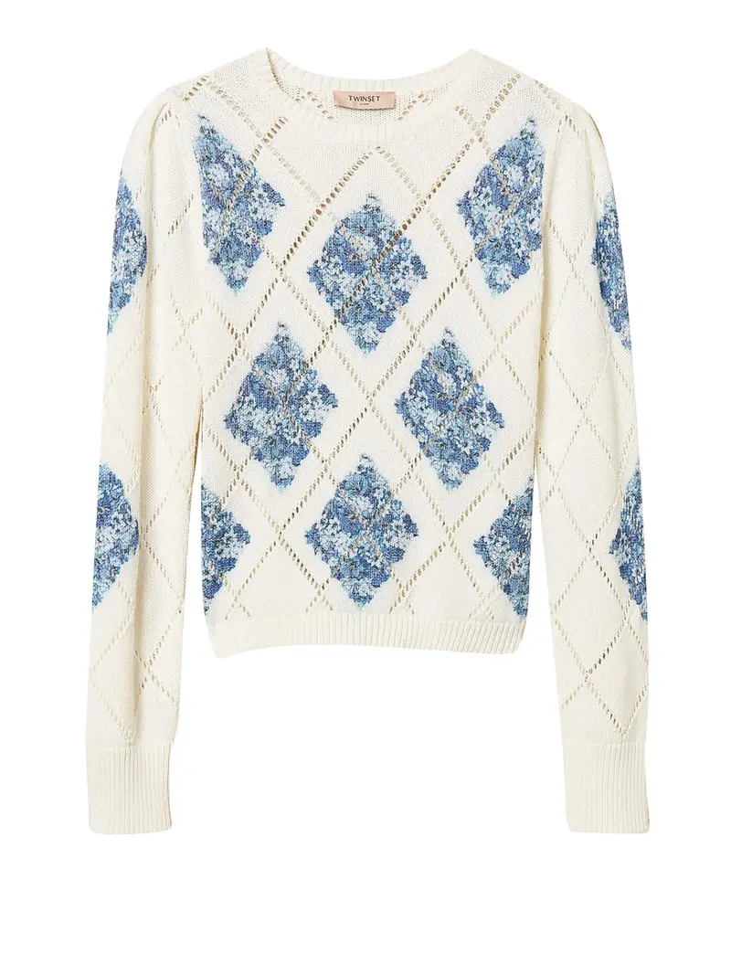 pullover twin set da donna - blu