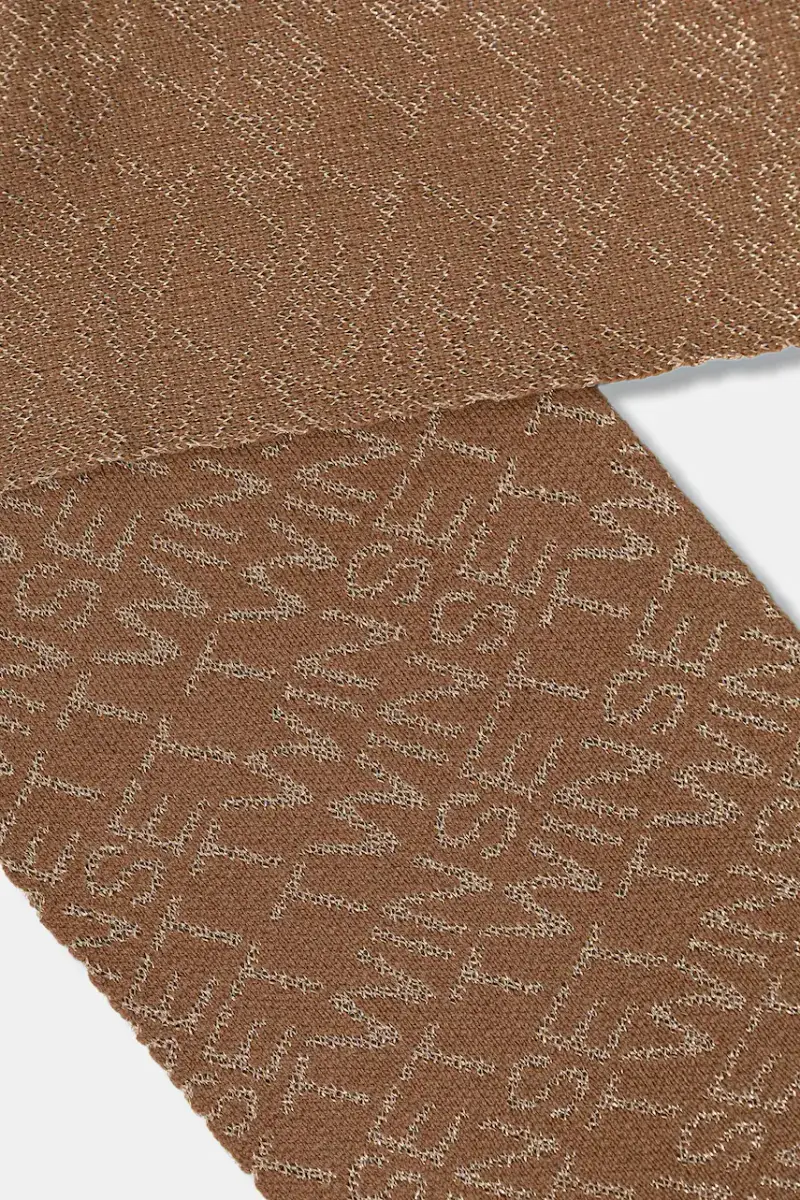 sciarpa con aggiunta di lana Marrone miniatura 2