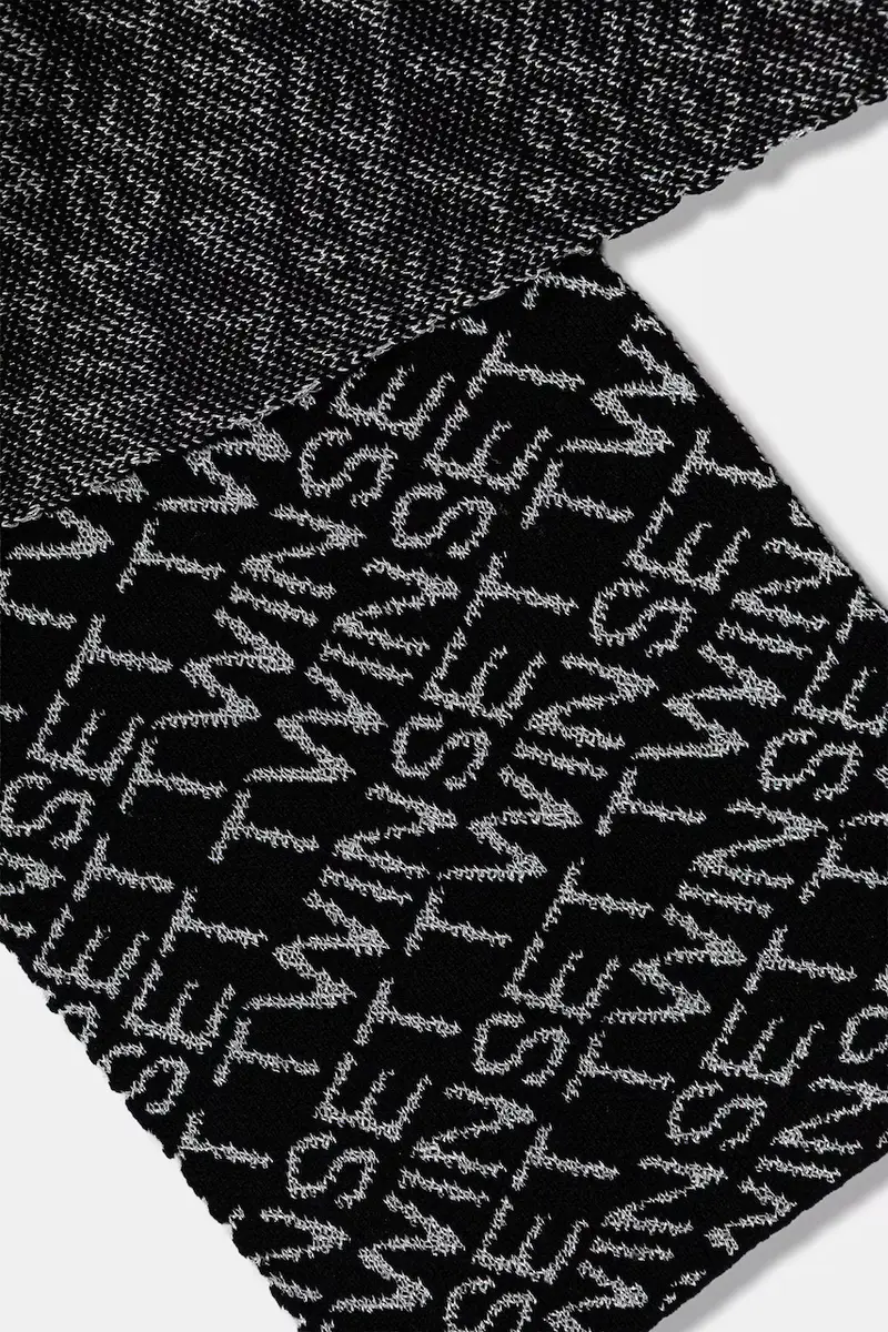 sciarpa con aggiunta di lana Nero miniatura 2