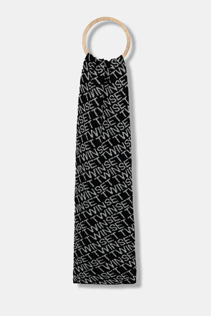 sciarpa con aggiunta di lana Nero