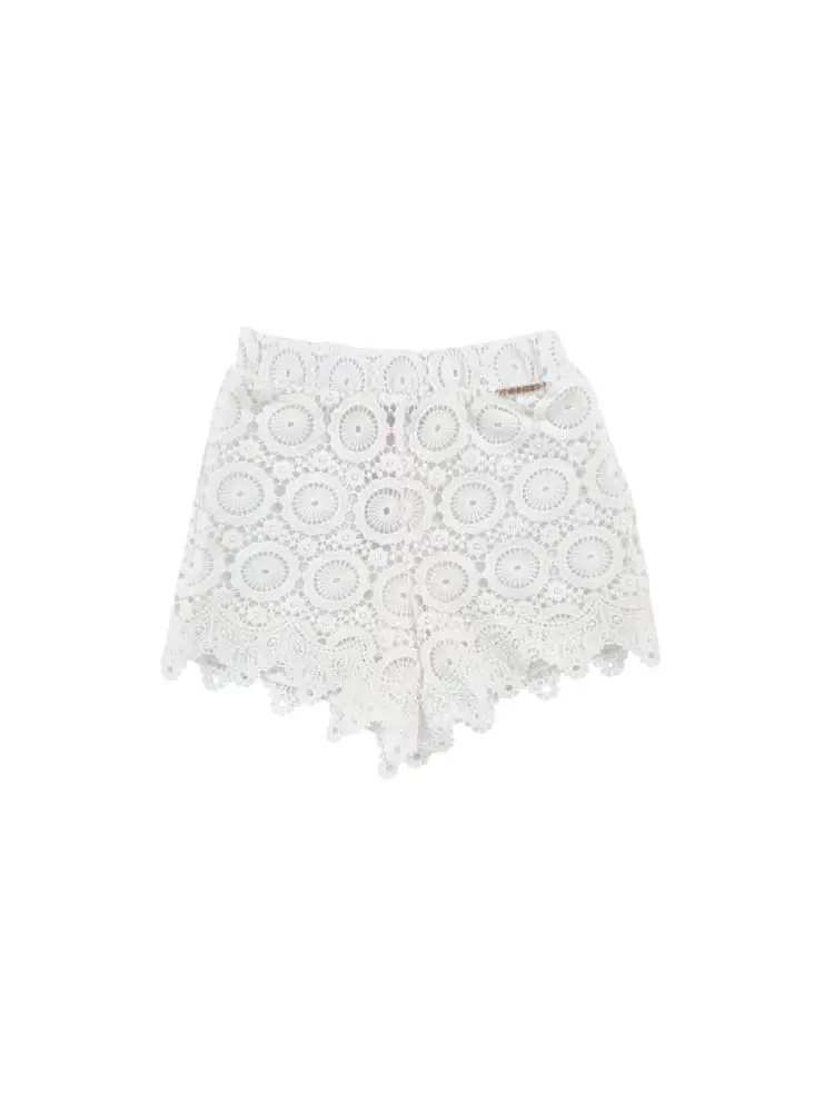 shorts infant/kids in pizzo macramè bianco