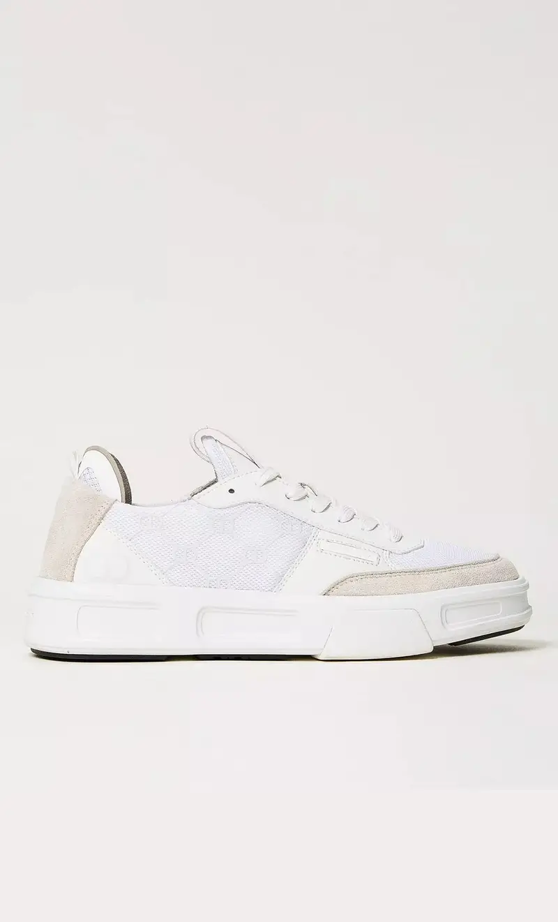 Sneakers fessura x twinset logata, colore bianco