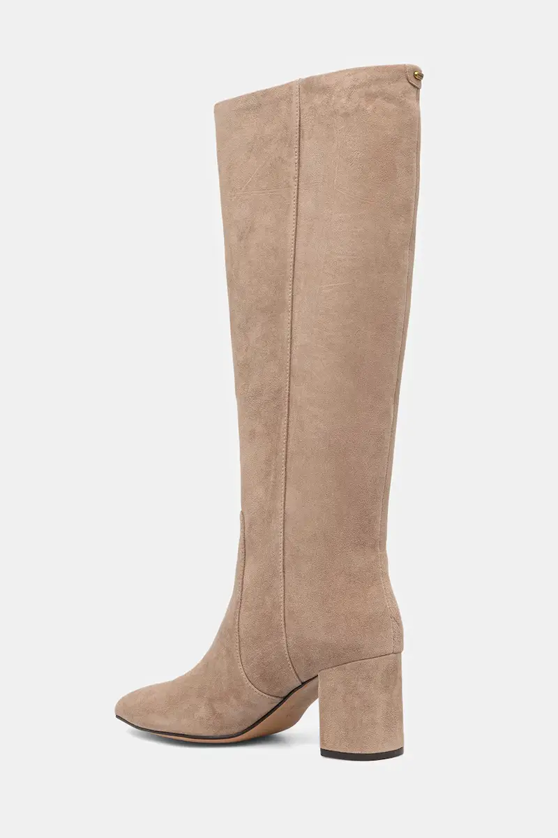 stivali in pelle scamosciata Beige miniatura 3