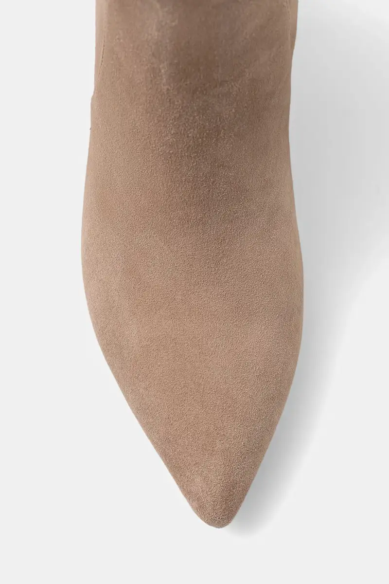 stivali in pelle scamosciata Beige miniatura 4