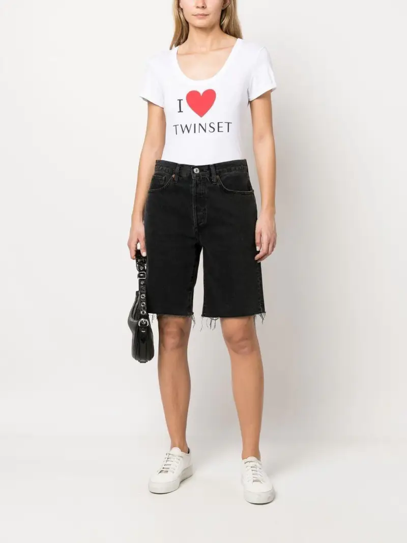 T-shirt bianca i love twinset Bianco miniatura 3