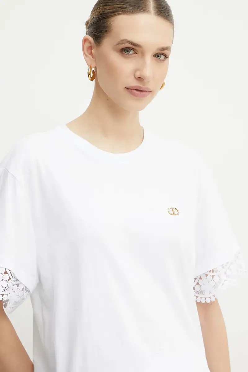 Twinset T-shirt Donna Bianco 3301157 miniatura 4