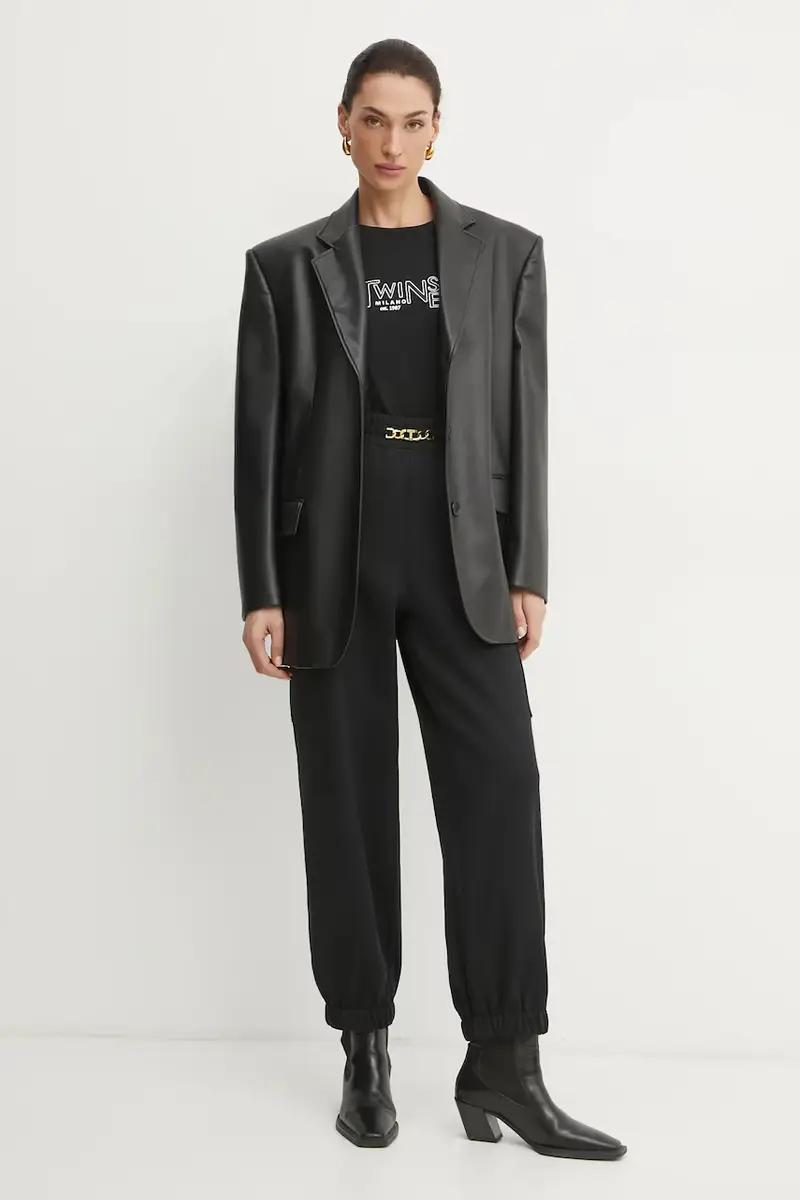 Twinset T-shirt Donna Nero 3336042 miniatura 2