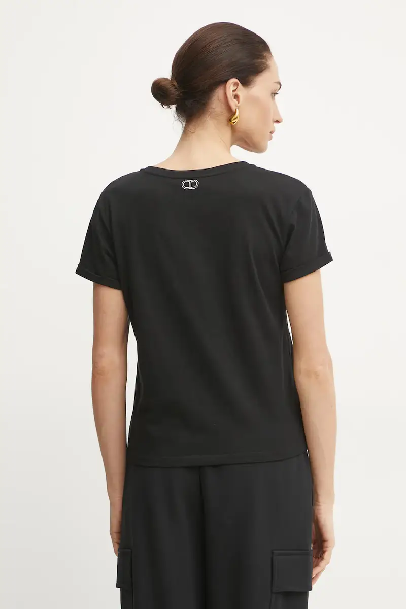 Twinset T-shirt Donna Nero 3336042 miniatura 3