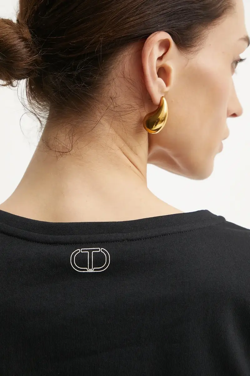 Twinset T-shirt Donna Nero 3336042 miniatura 5