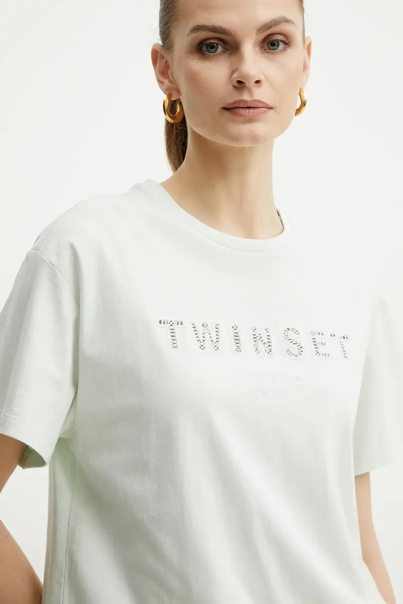 Twinset T-shirt Donna Verde 3349757 miniatura 4