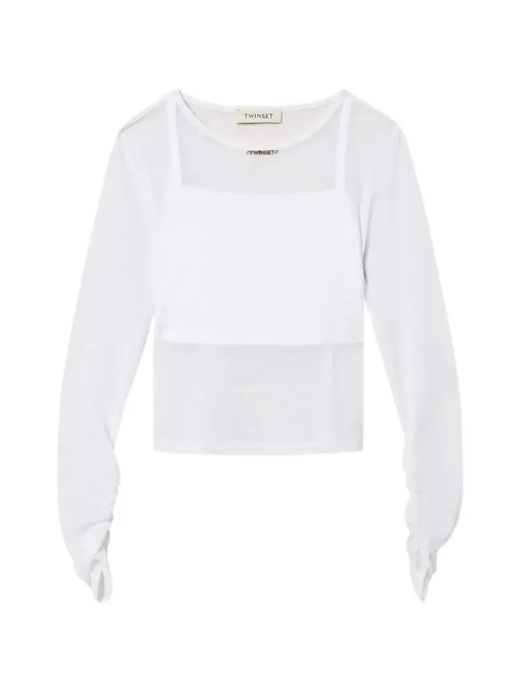 t-shirt manica lunga kids/junior in toulle bianco