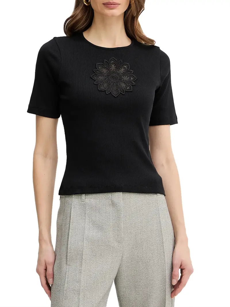 t-shirt twin set da donna - nero