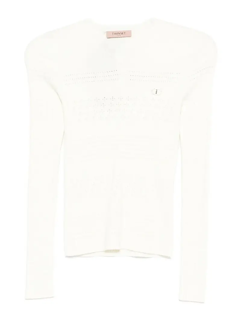 Top Con Lavorazione Pointelle Crema