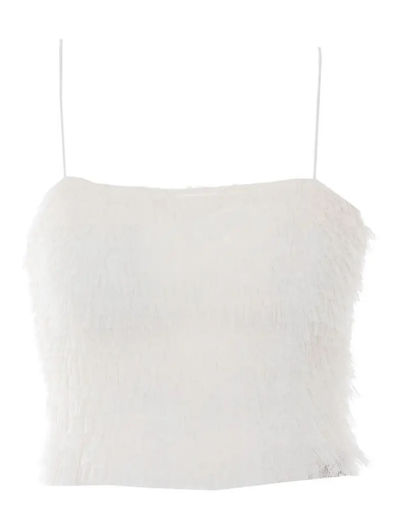 Top in tulle bianco