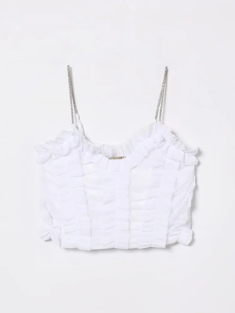 top kids/junior in cotone bianco plisse