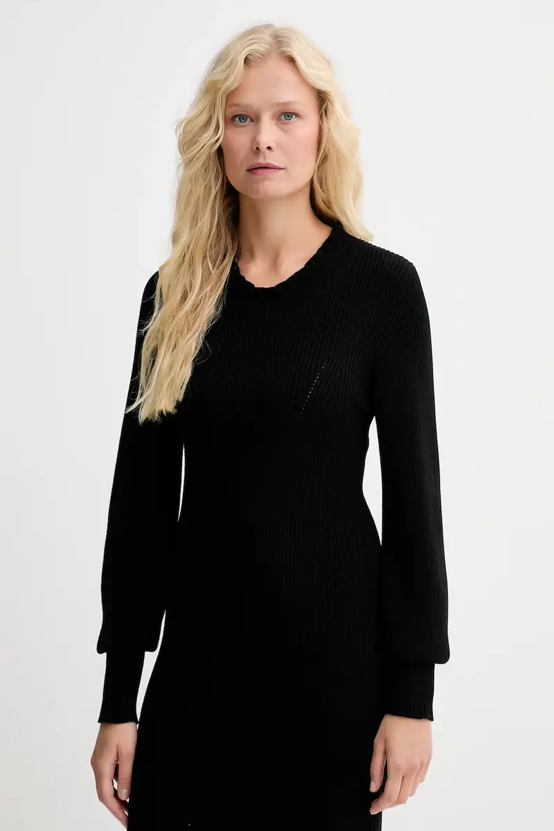 vestito con lana Nero miniatura 2