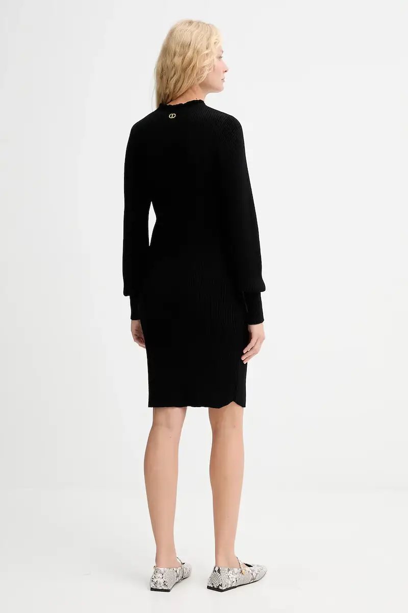 vestito con lana Nero miniatura 3