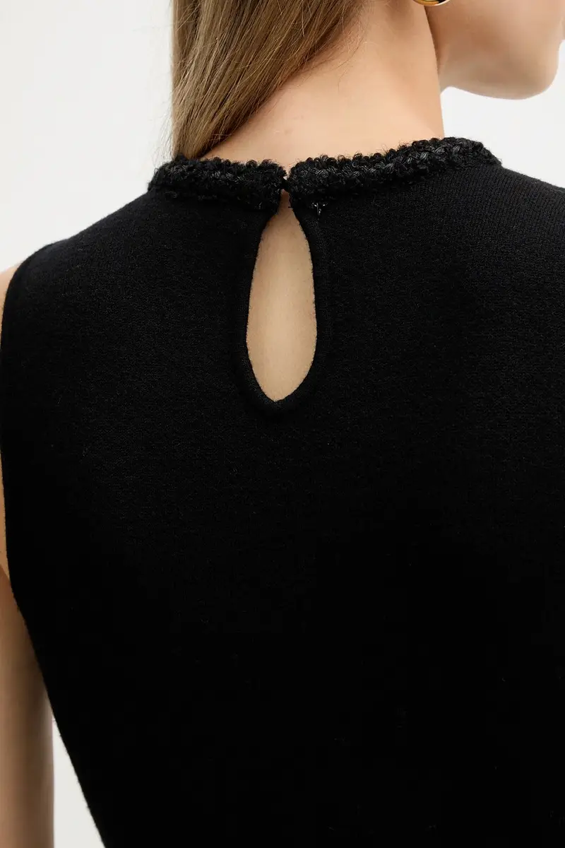 vestito con lana Nero miniatura 5