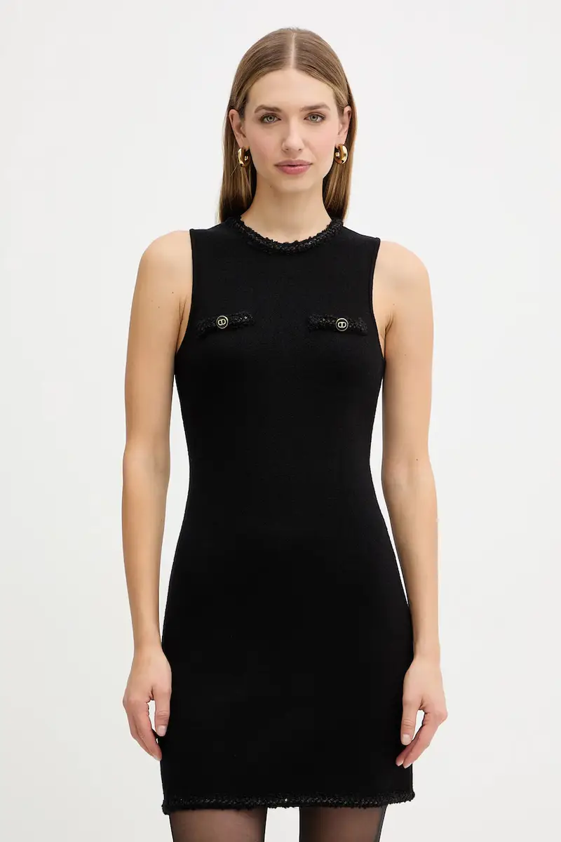 vestito con lana Nero