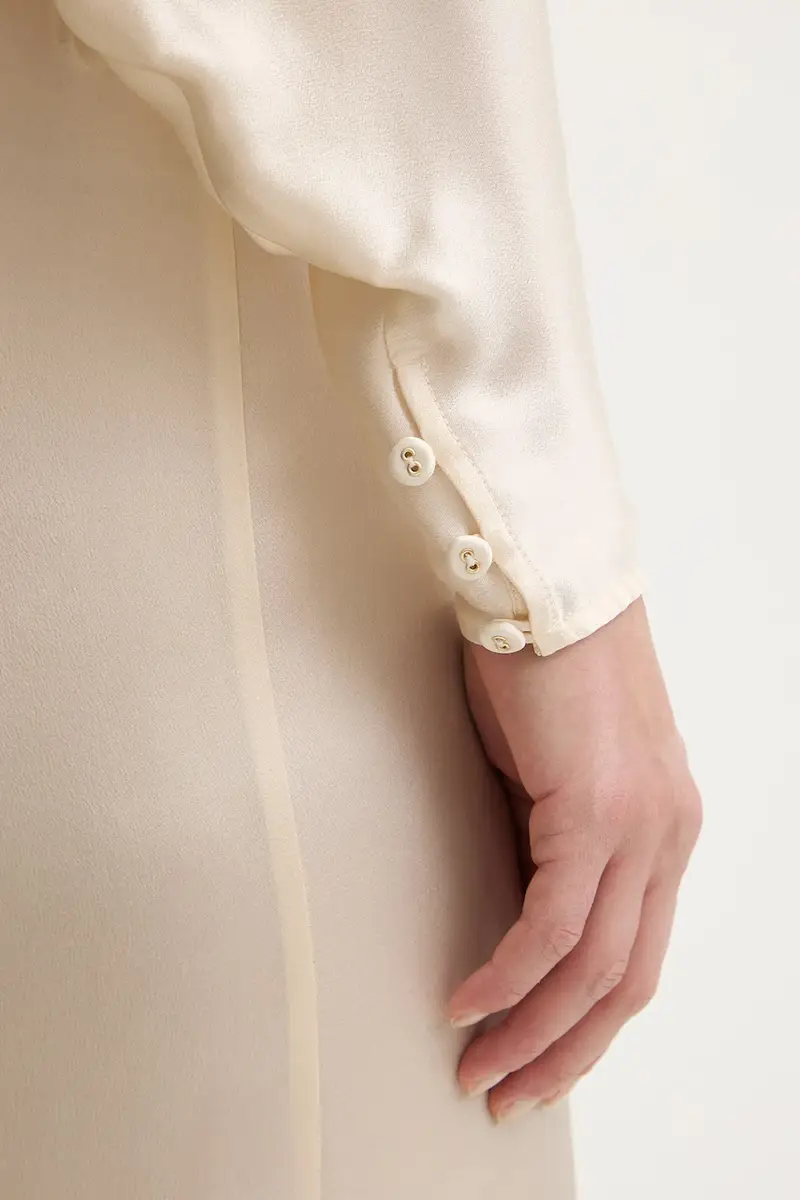 vestito con seta Beige miniatura 5