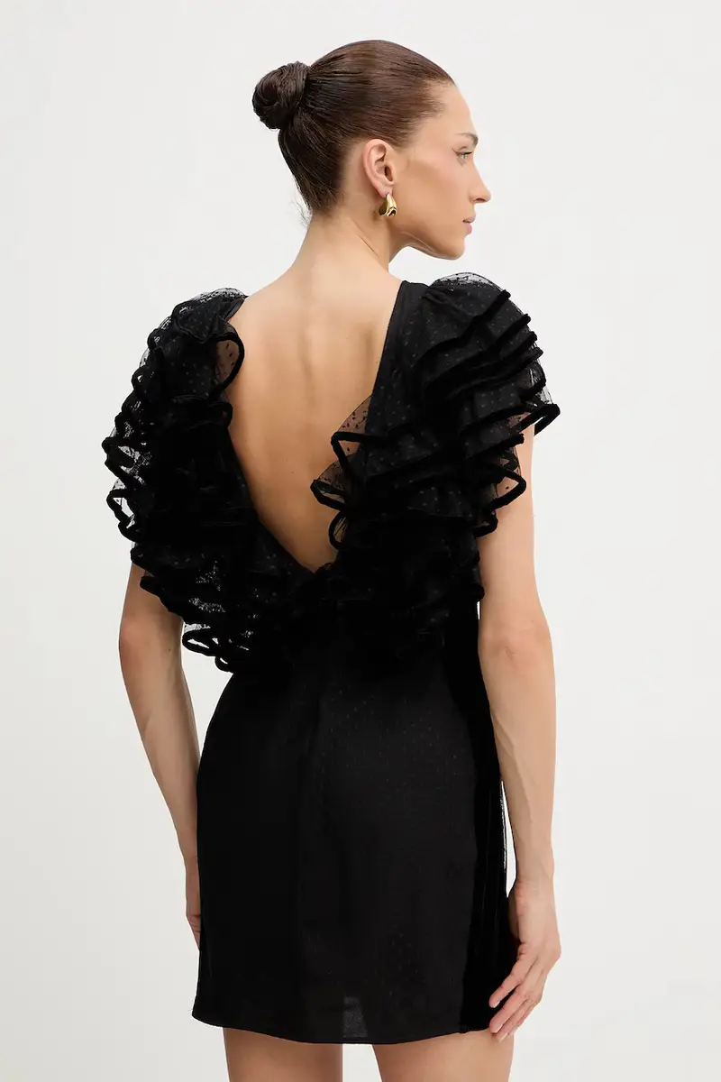 vestito con seta Nero miniatura 3