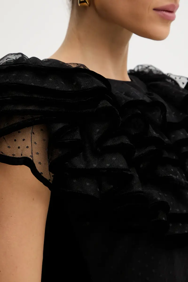 vestito con seta Nero miniatura 5