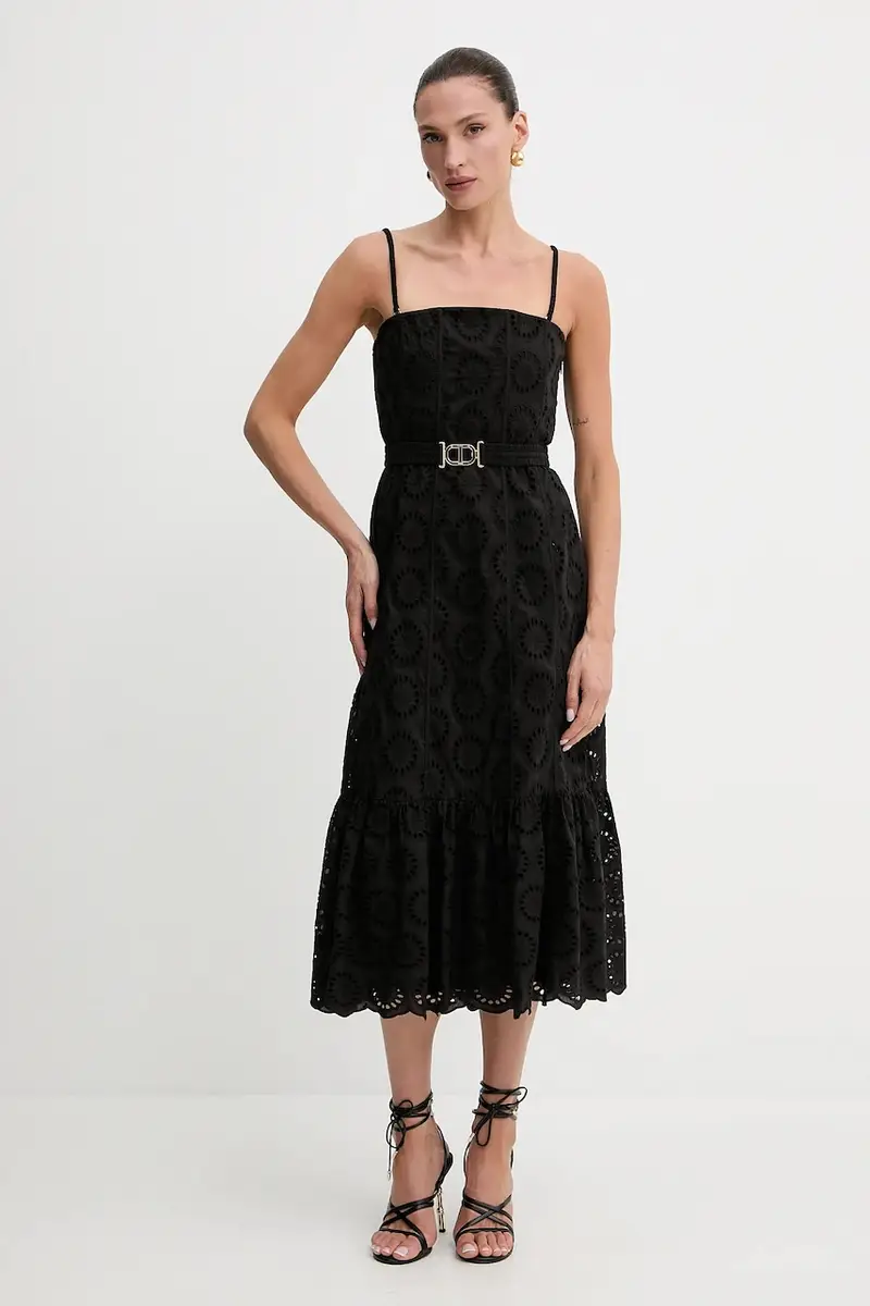 vestito in cotone colore nero 251TT2361