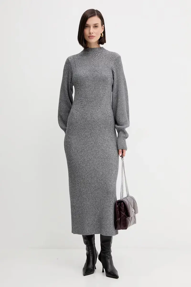 vestito in lana Grigio miniatura 2