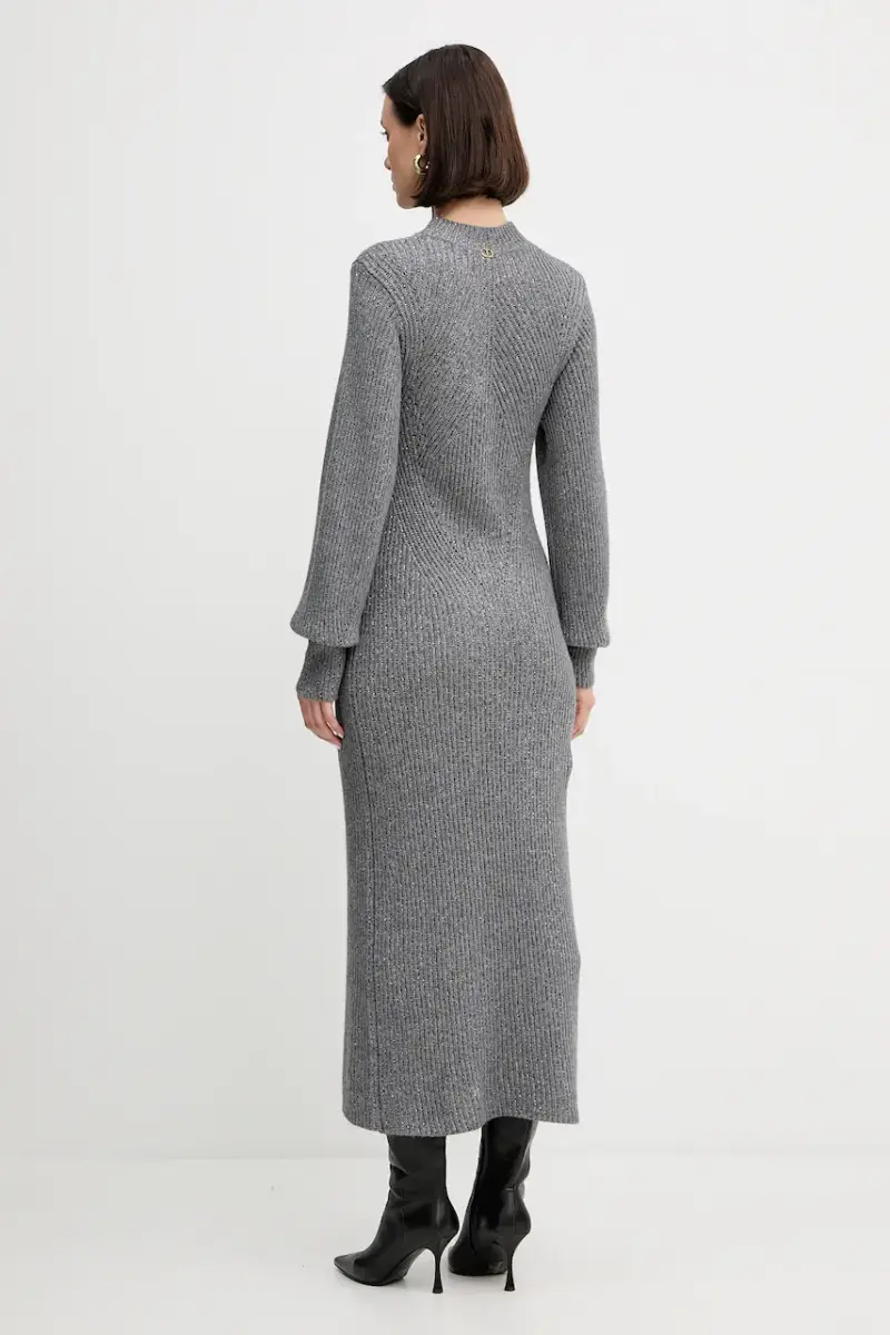 vestito in lana Grigio miniatura 3