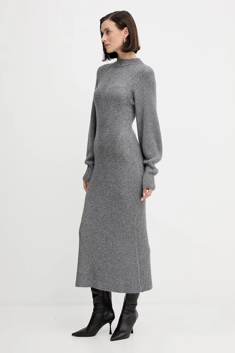 vestito in lana Grigio miniatura 4