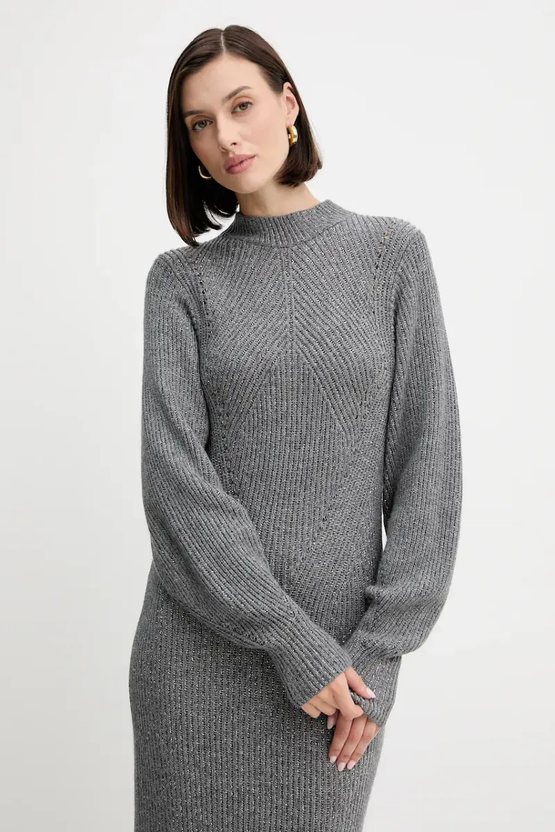 vestito in lana Grigio miniatura 5