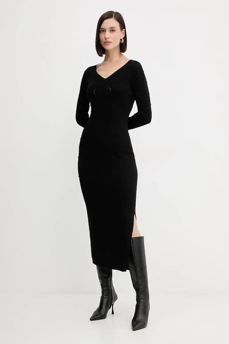 vestito in lana Nero miniatura 3