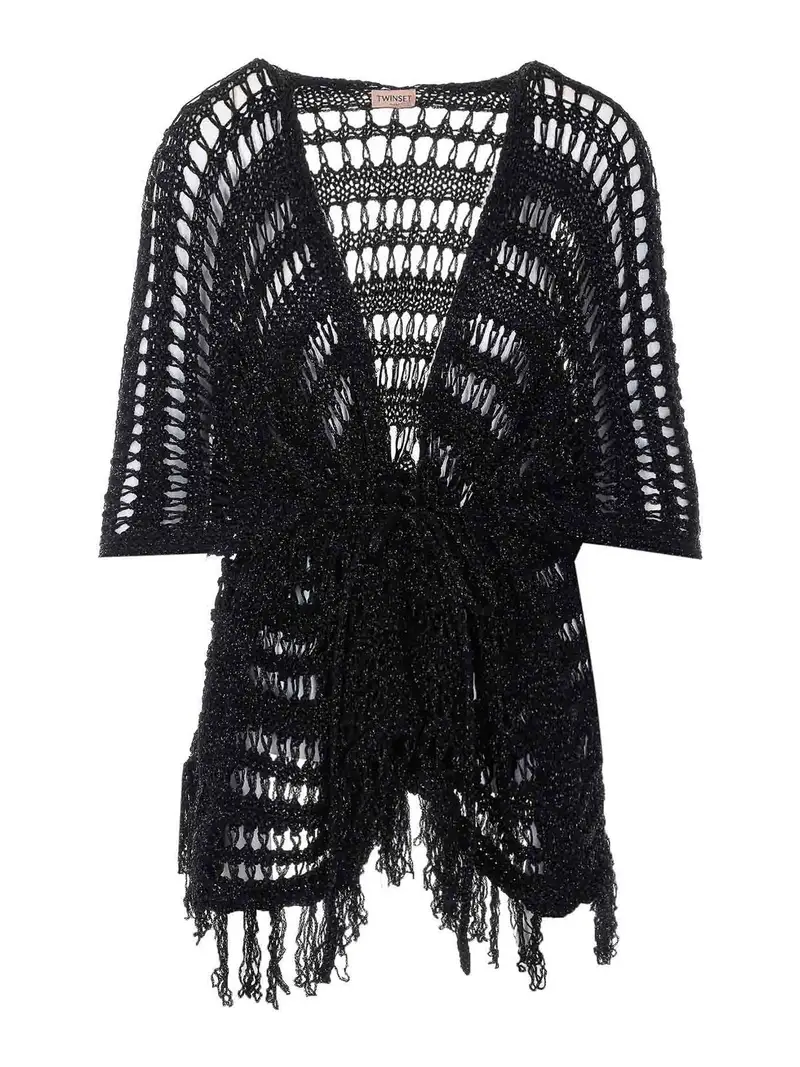 Vestito in rete lurex nera Nero