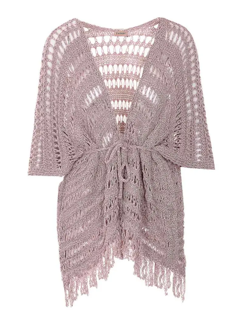 Vestito in rete lurex rosa Color Carne E Neutri