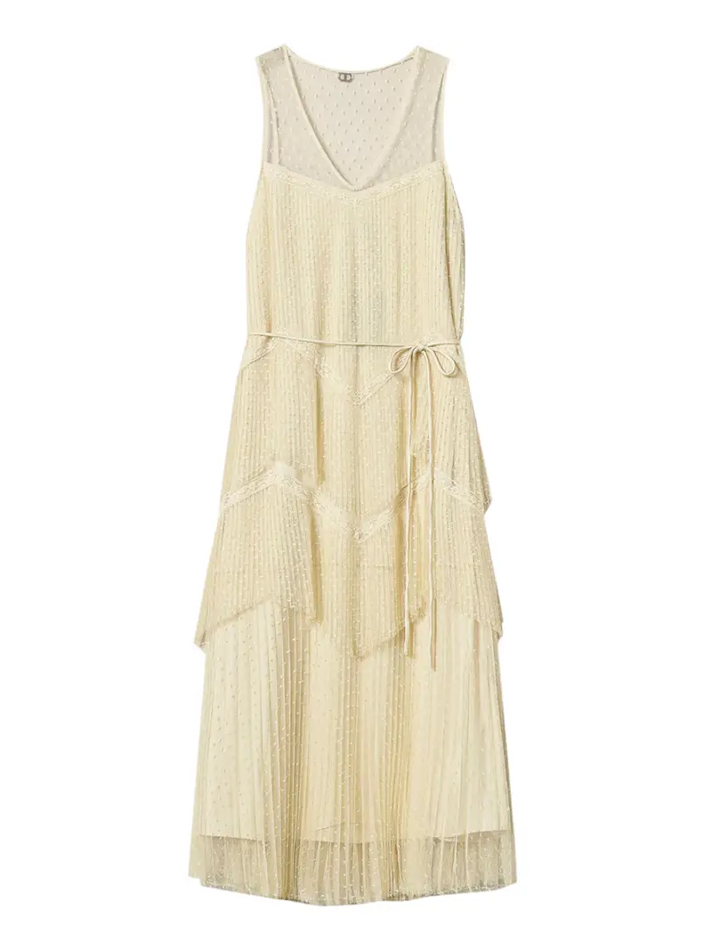 vestito longuette twin set da donna - avorio