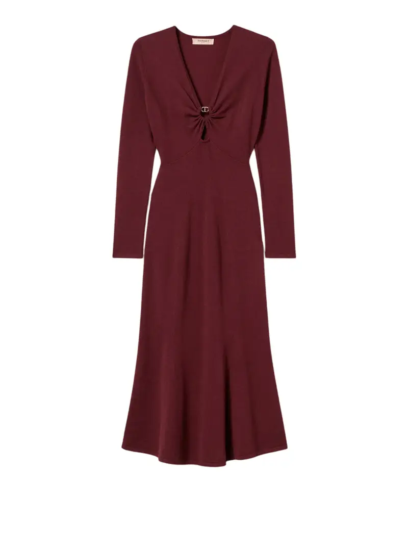 vestito longuette twin set da donna - bordeaux