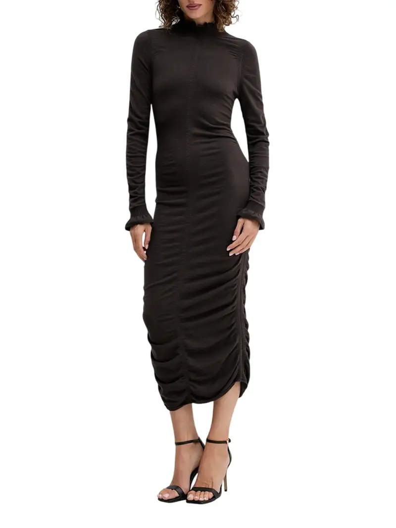 vestito longuette twin set da donna - marrone