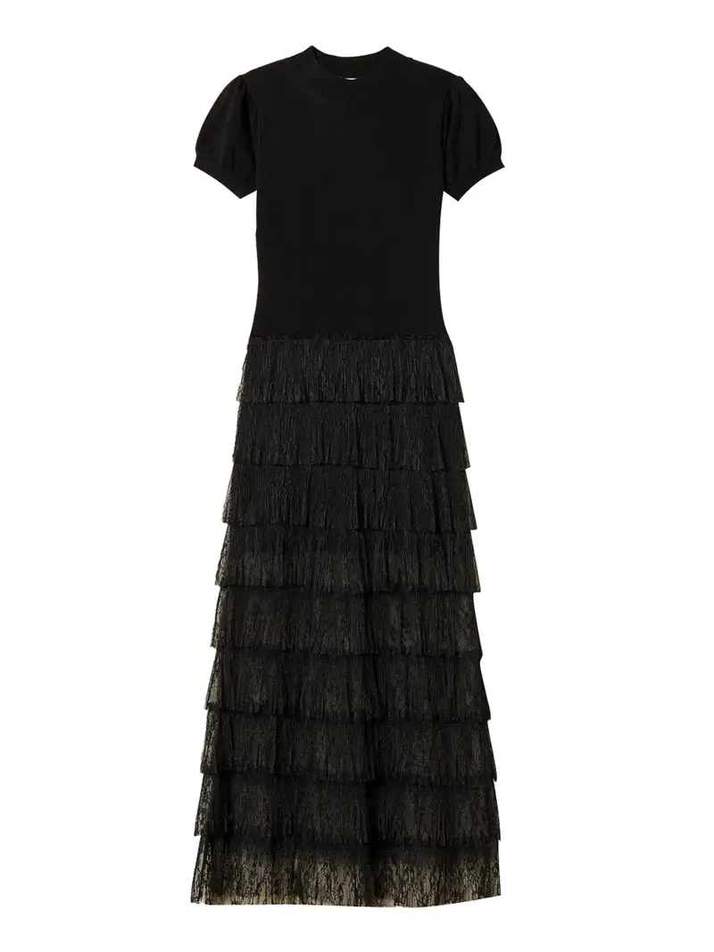 vestito longuette twin set da donna - nero