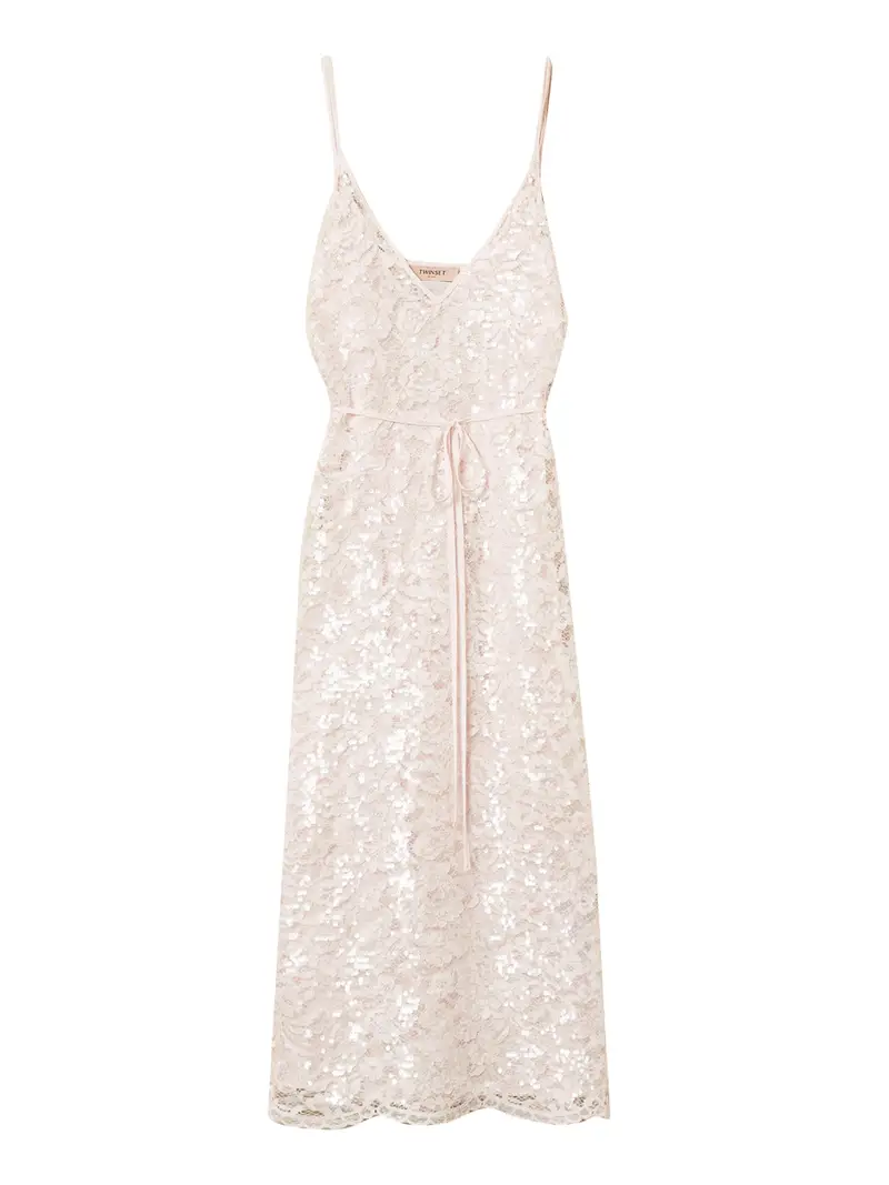 vestito longuette twin set da donna - rosa