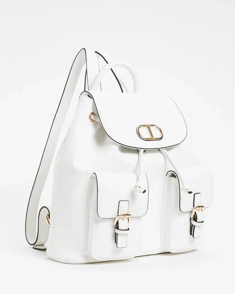 Zaino con tasche e cinturini Bianco miniatura 2