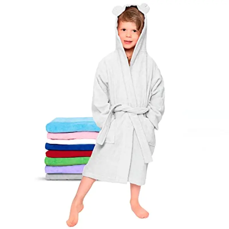 Twinzen - Accappatoio Bambini Cotone : Ragazzo e Ragazza - 100% Cotone OEKO-TEX® Senza Prodotti Chimici - 2 Tasche,