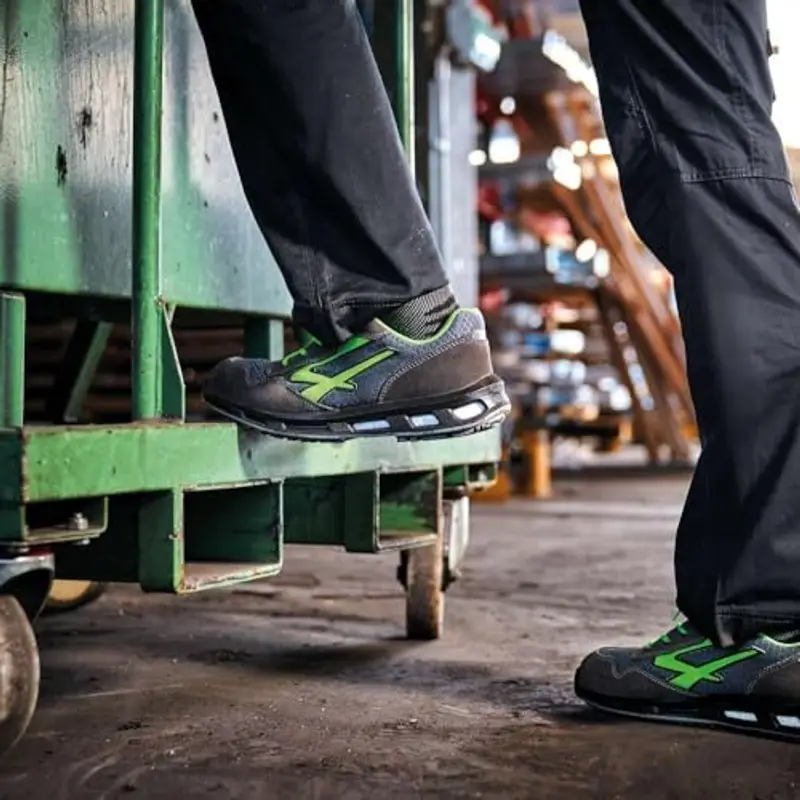 U-Power - Baskets de sécurité Basses légères et confortables Point - Environnements secs - S1P SRC 41 Gris/Vert miniatura 3